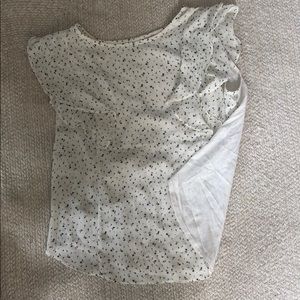 Loft Mixed Media Flutter Sleeve Top